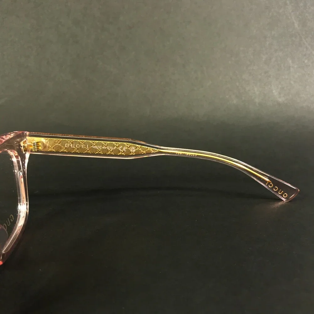 Gucci Eyeglasses Frames GG02067OL 007 Transparent Pink Asian Fit Thick 52-20-145